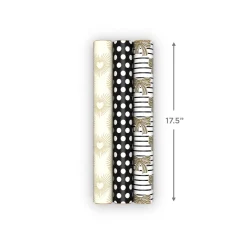 Hearts, Dots and Bows 3-Pack Wrapping Paper Mini Roll Bundle, 60 sq. ft. total