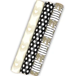 Hearts, Dots and Bows 3-Pack Wrapping Paper Mini Roll Bundle, 60 sq. ft. total