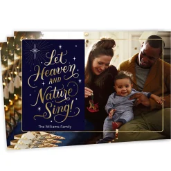 Heaven and Nature Sing Flat Christmas Photo Card