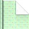 Hello Baby Pennants on Mint Green Wrapping Paper Roll, 20 sq. ft.