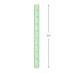 Hello Baby Pennants on Mint Green Wrapping Paper Roll, 20 sq. ft.