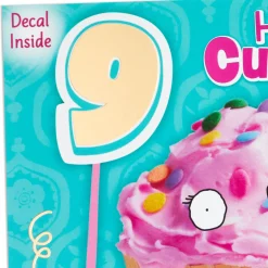 Hello, Cupcake 9th Birthday Card With Decal