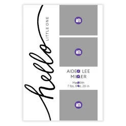 Hello Little One Black and White Birth Announcement