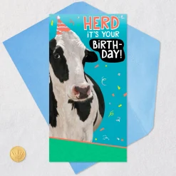 Herd It's Your Day Funny Money Holder Birthday Card for Kids