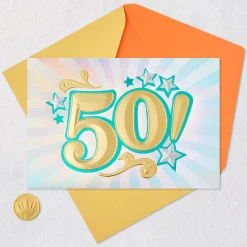 Here's to Fifty 50th Birthday Card
