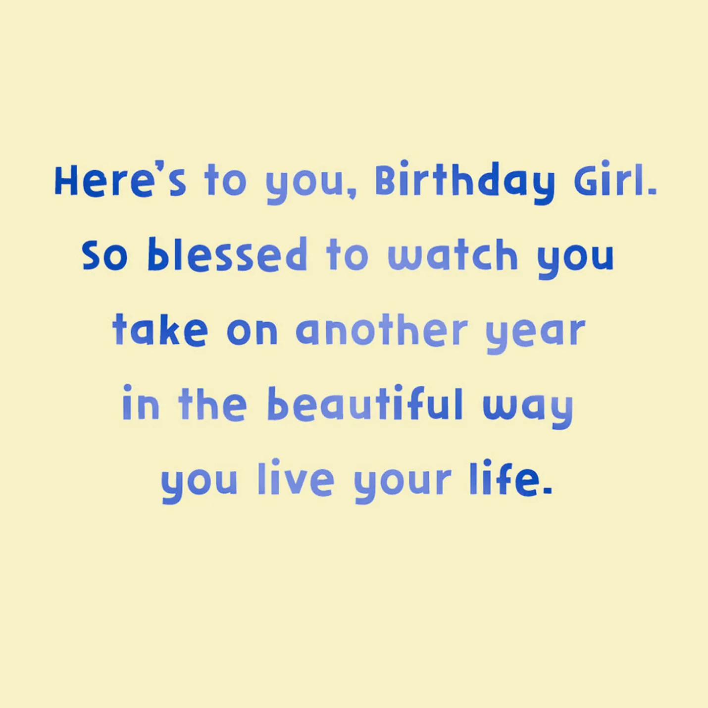 Here's to the Beautiful Way You Live Birthday Card for Granddaughter