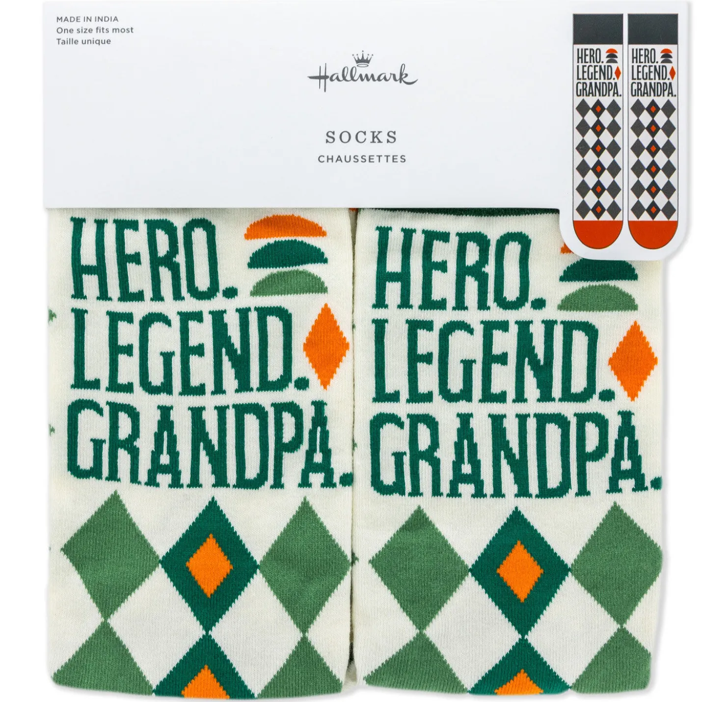 Hero Legend Grandpa Novelty Crew Socks