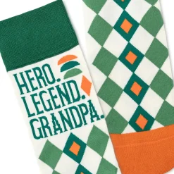 Hero Legend Grandpa Novelty Crew Socks