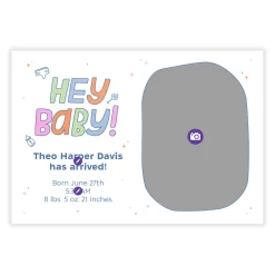 Hey Baby! Flat Birth Announcement