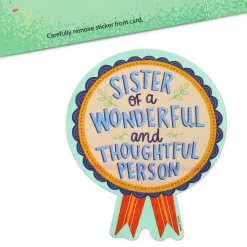 Hey Sis, I Remembered Funny Birthday Card With Sticker for Her