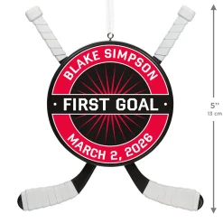 Hockey Star Personalized Ornament, Custom Text