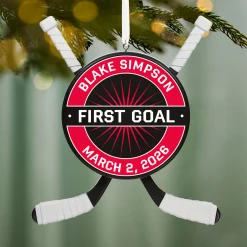 Hockey Star Personalized Ornament, Custom Text