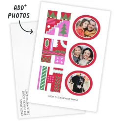 Ho, Ho, Ho Flat Christmas Photo Card