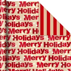 Holiday Kraft 3-Pack Assorted Reversible Wrapping Paper Roll Bundle, 120 sq. ft. total