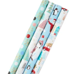 Holiday Mix 4-Pack Christmas Wrapping Paper Assortment, 120 sq. ft.