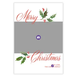 Holly and Ivy Flat Christmas Photo Card