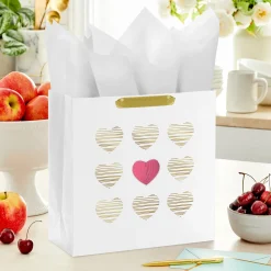 10.4" Honeycomb Heart Large Square Gift Bag