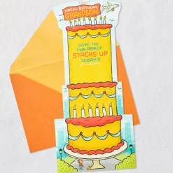 Hope the Fun Stacks Up Pop-Up Birthday Card for Grandson