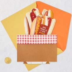 Hope Today Is a Real Wiener Hot Dog Bouquet Funny 3D Pop-Up Card
