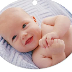 Horizontal Oval Metal Personalized Ornament, Custom Photo