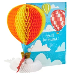 16" Hot Air Balloons Pop-Up Jumbo Goodbye Card