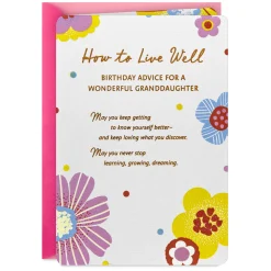 How to Live Well Birthday Card for Granddaughter