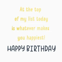 Hubby's Birthday To-Do List Romantic Birthday Card for Husband