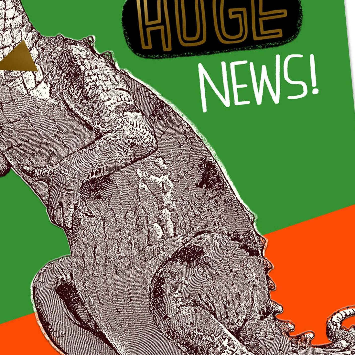 Huge News Party Dinosaur Funny Birthday Card for Kids