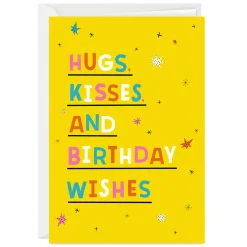 Hugs, Kisses and Wishes Custom Birthday Card