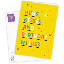 Hugs, Kisses and Wishes Custom Birthday Card