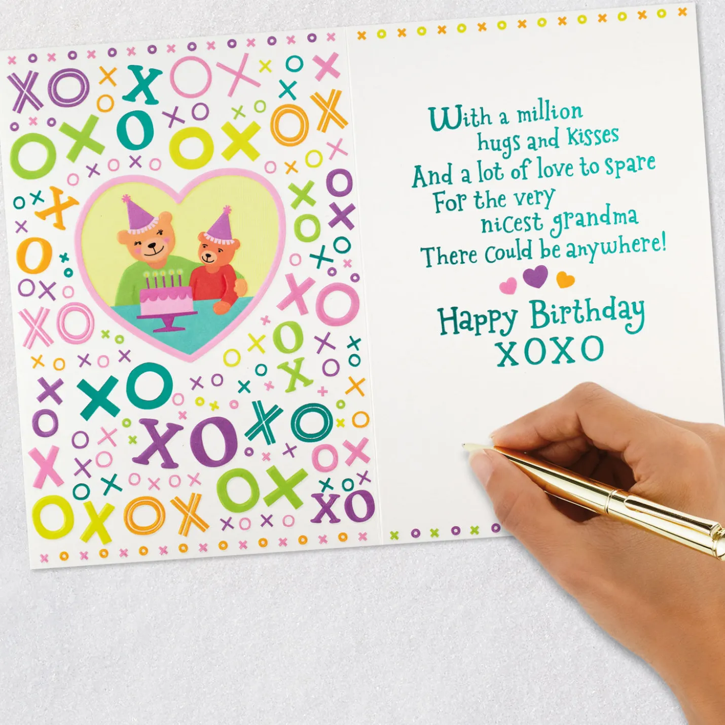 Hugs and Kisses Birthday Card for Grandma