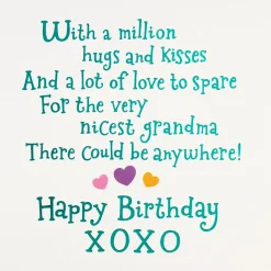 Hugs and Kisses Birthday Card for Grandma