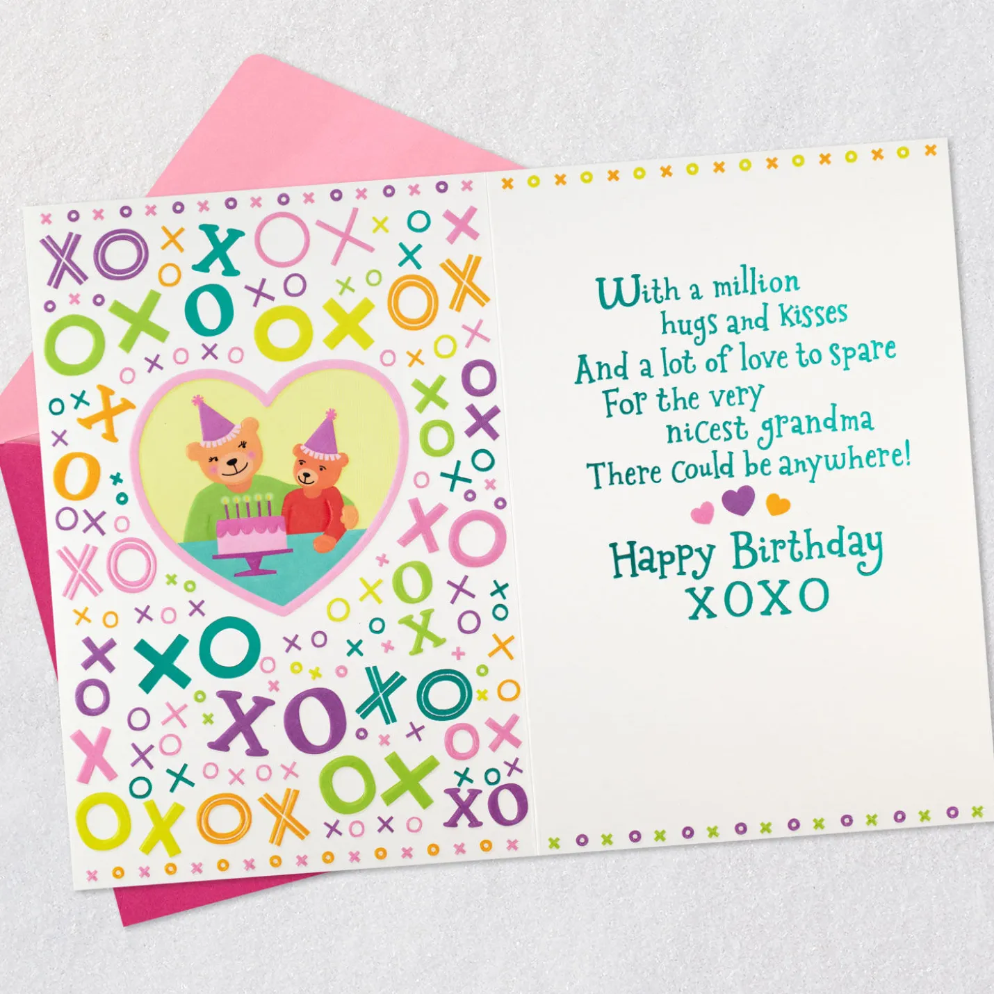 Hugs and Kisses Birthday Card for Grandma