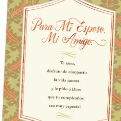Husband and Friend Spanish-Language Religious Birthday Card