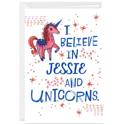 I Believe in You & Unicorns Custom Card