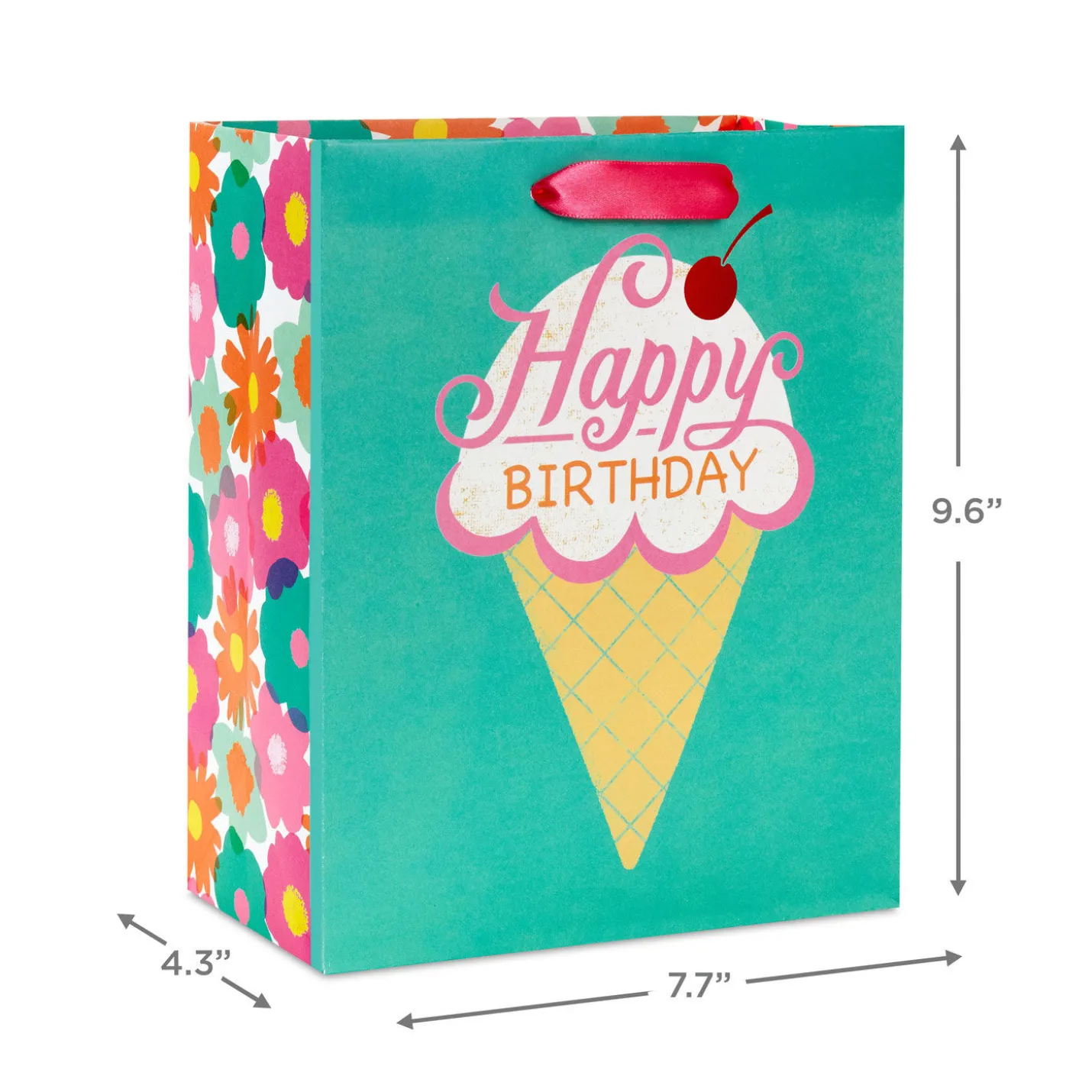 9.6" Ice Cream Cone Medium Birthday Gift Bag