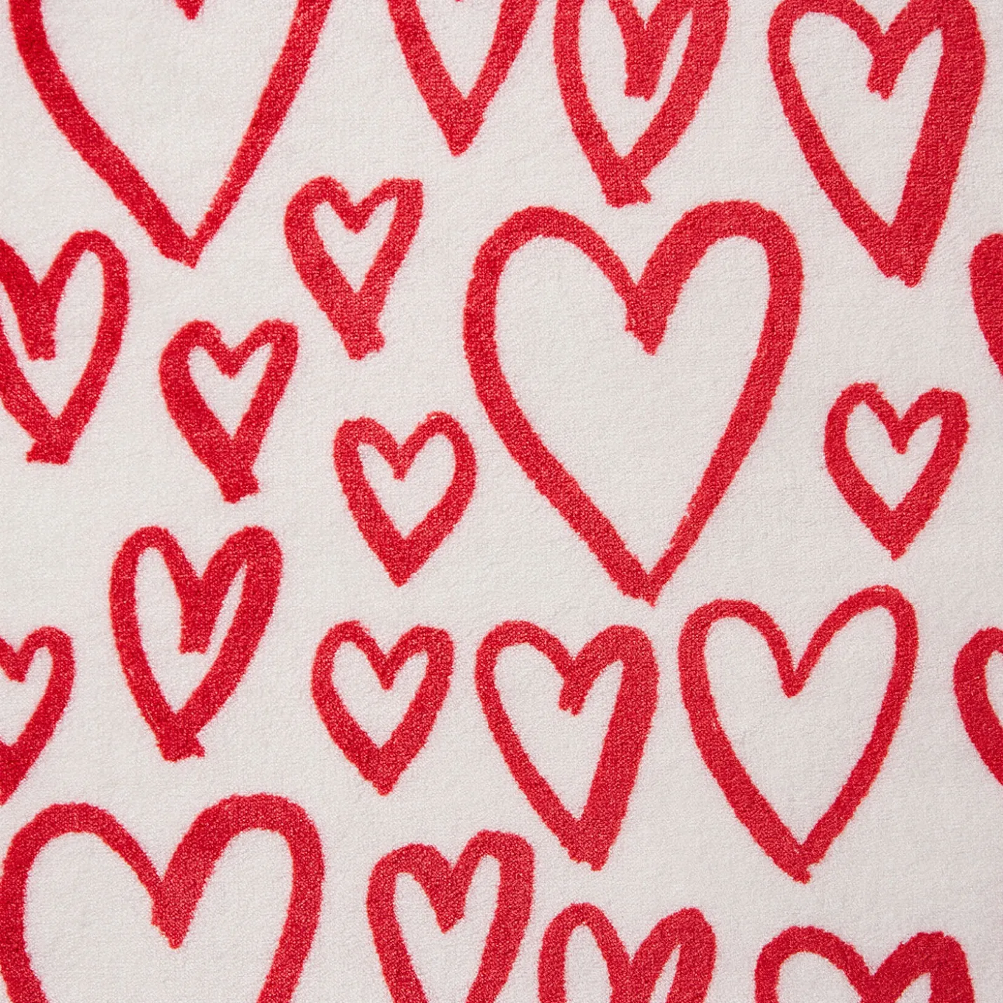 Illustrated Hearts Throw Blanket, 50x70
