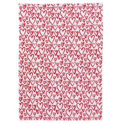 Illustrated Hearts Throw Blanket, 50x70