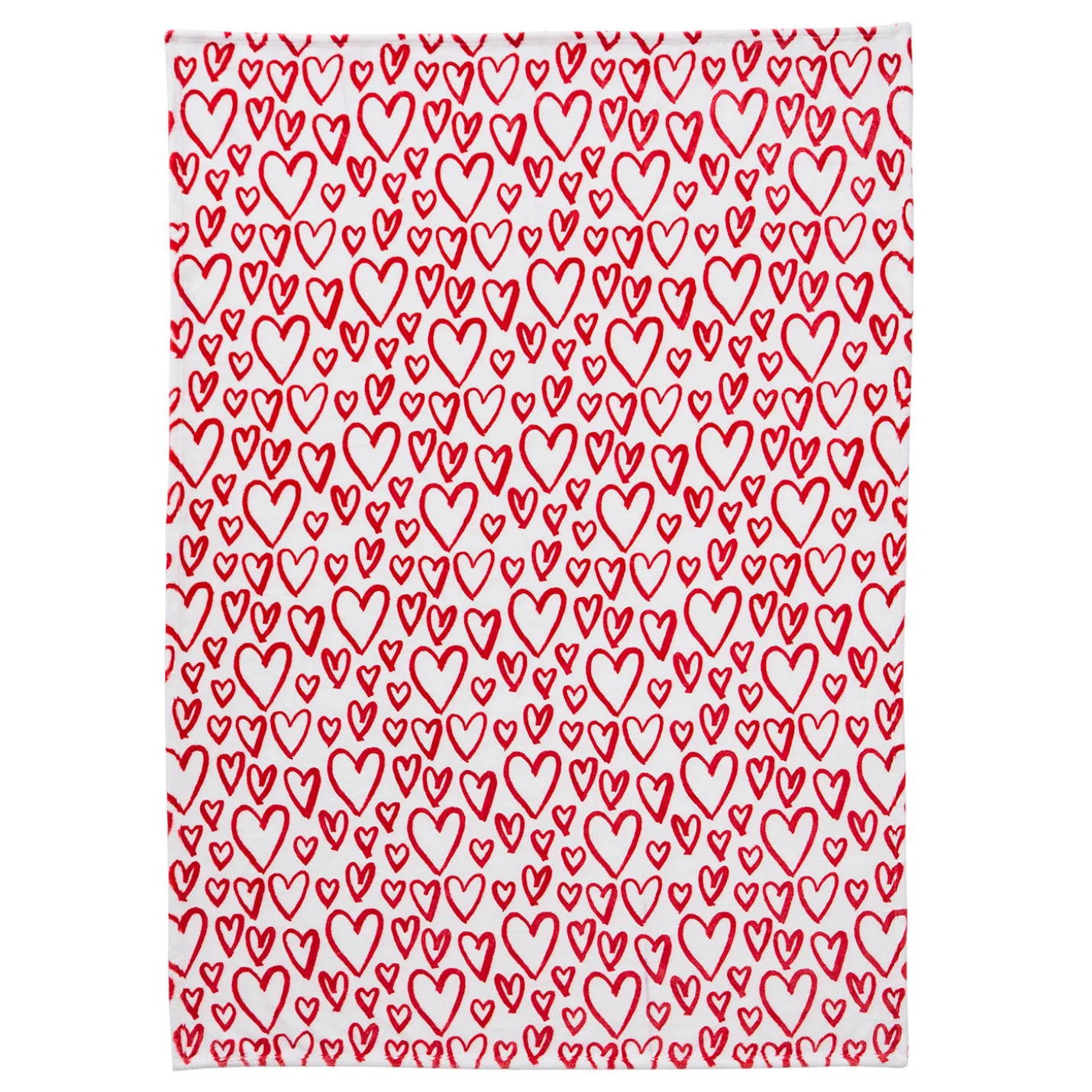 Illustrated Hearts Throw Blanket, 50x70