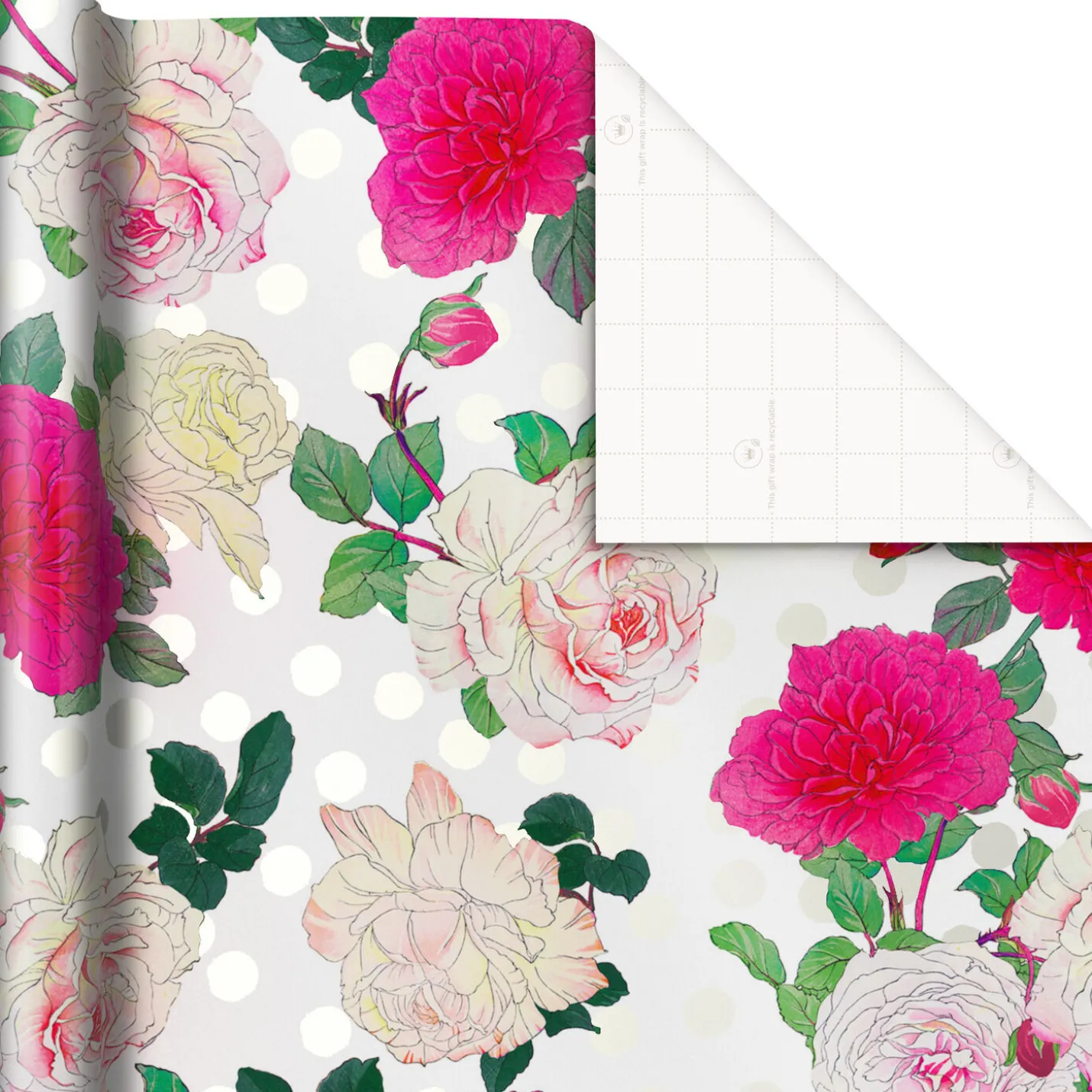 Illustrated Roses Wrapping Paper, 20 sq. ft.