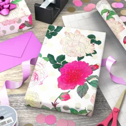 Illustrated Roses Wrapping Paper, 20 sq. ft.