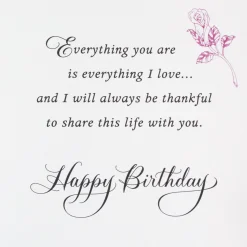 I Love Everything About You Birthday Card for Wife