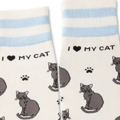 I Love My Black Cat Crew Socks