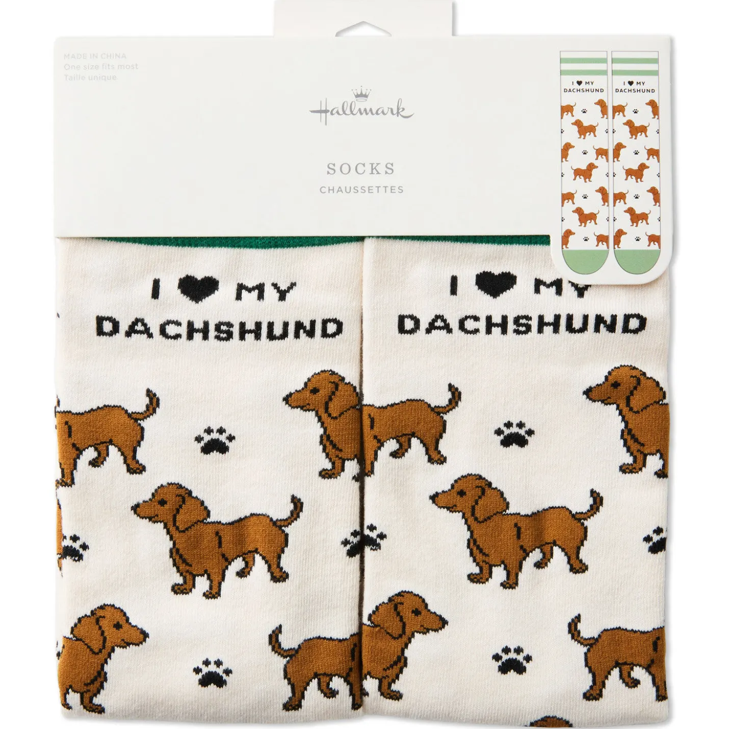 I Love My Dachshund Crew Socks