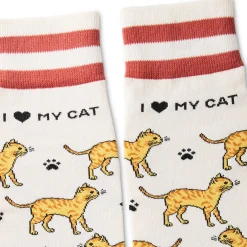 I Love My Orange Cat Crew Socks