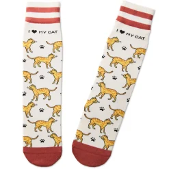 I Love My Orange Cat Crew Socks