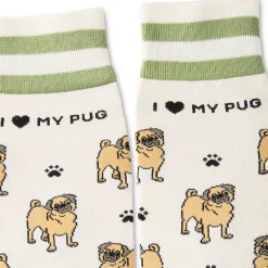 I Love My Pug Crew Socks