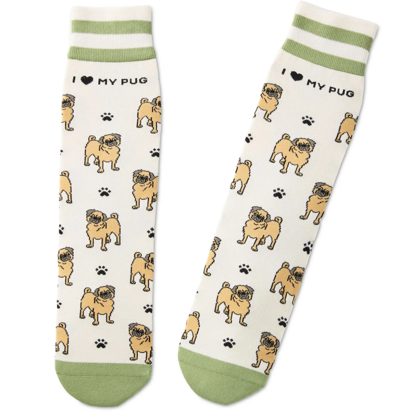 I Love My Pug Crew Socks