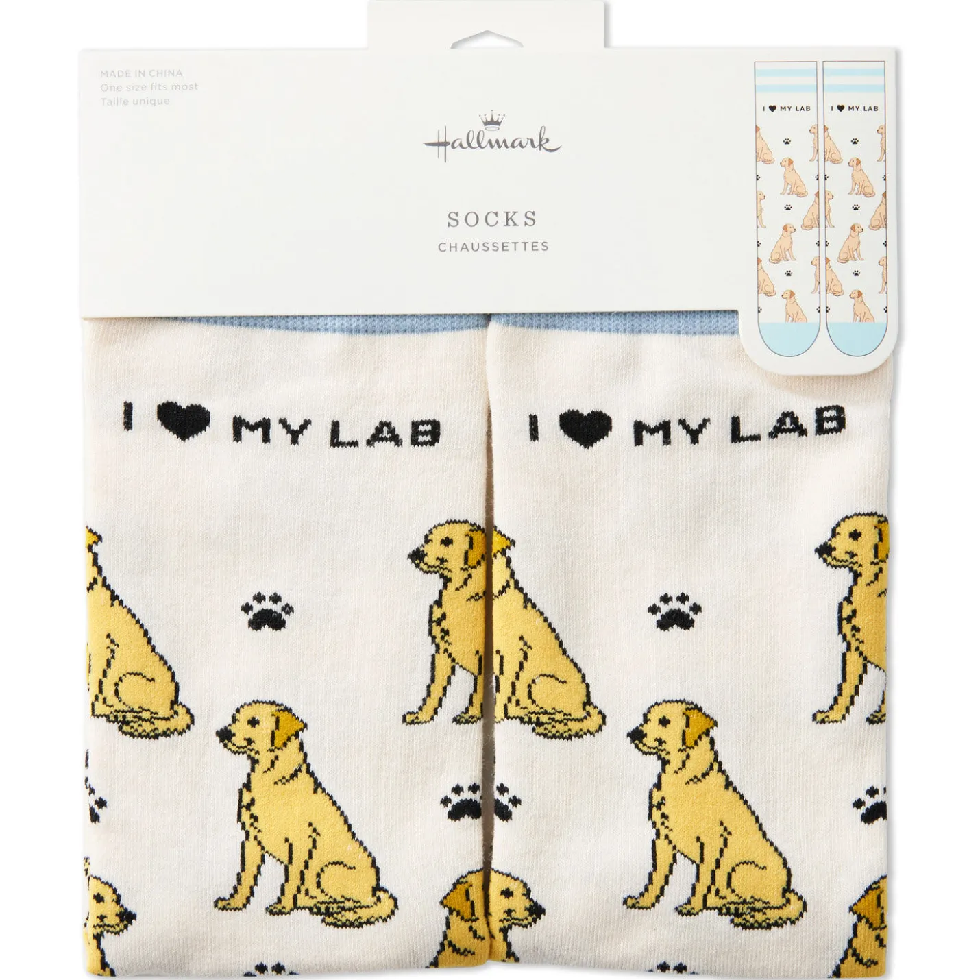 I Love My Yellow Lab Crew Socks
