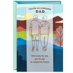 I'm Lucky to Walk Through Life With You Birthday Card for Dad From Son